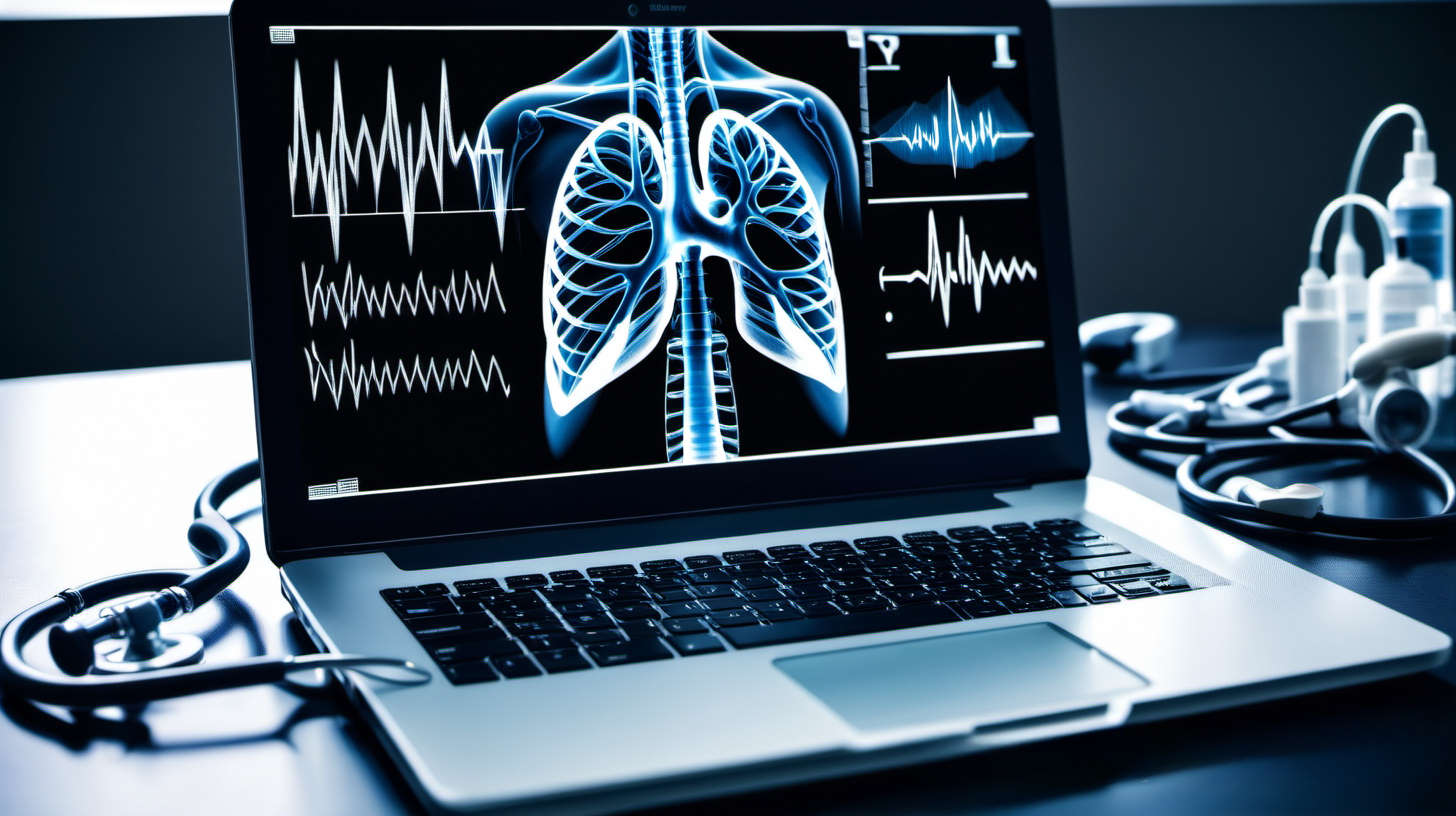 laptop with x-ray image